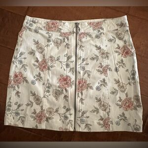 Floral Zippered Skirt